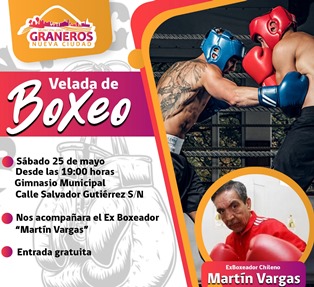 En Graneros invitan a una velada de box con Martín Vargas como gran protagonista