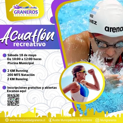 Primera “Acuatlón” de región de O’Higgins se desarrollará este fin de semana en Graneros