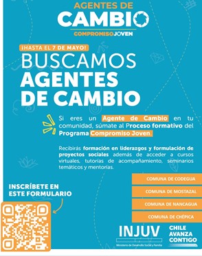 INJUV invita a jóvenes de las comunas de Codegua, Nancagua, Mostazal y Chépica a ser parte de proceso formativo del Programa Compromiso Joven