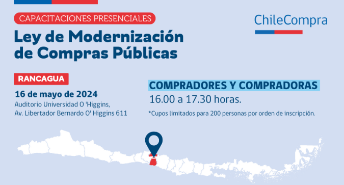 ChileCompra realizará capacitaciones para compradores y proveedores de la Región de O’Higgins
