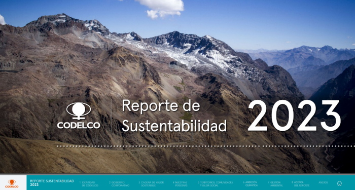 Codelco lanza Reporte de Sustentabilidad 2023 y reafirma su compromiso con la minería sostenible