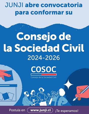 JUNJI abre convocatoria 2024­-2026 al Consejo de la Sociedad Civil