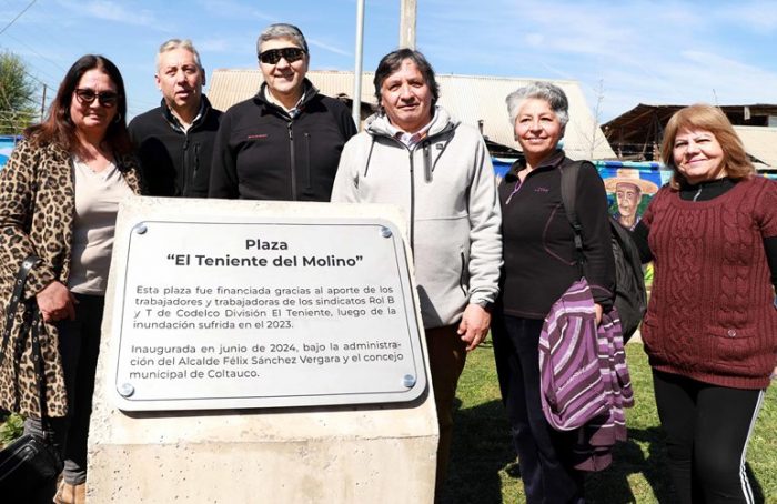 Inauguran plaza “El Teniente del Molino” en Coltauco, construida con aportes de sindicatos Rol B