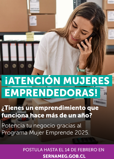 Emprendedoras de la región de O’Higgins: SernamEG invita a postular al Programa Mujer Emprende 2025