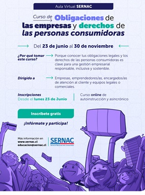 SERNAC invita a trabajadores de empresas de bienes y servicios a su curso gratuito online