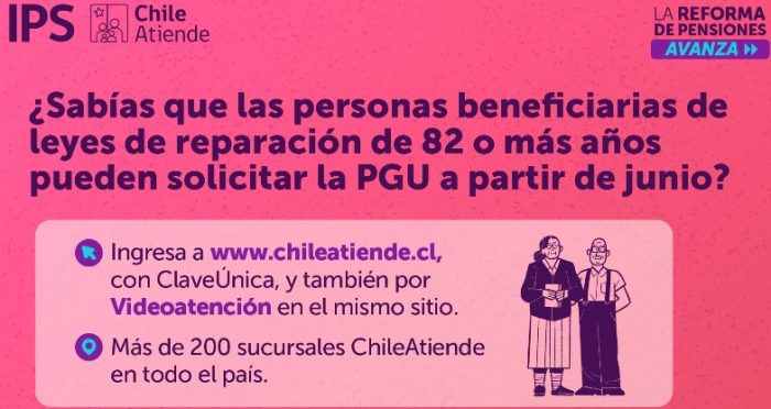 Personas beneficiarias de leyes de reparación de 82 o más años ya pueden solicitar la PGU