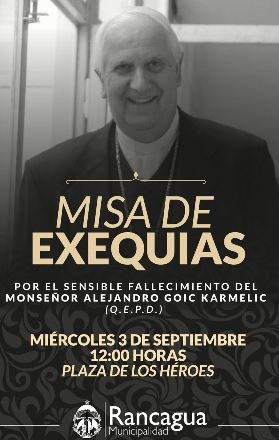 Rancagua despide a Monseñor Alejandro Goic con Misa de Exequias en la Plaza de Los Héroes