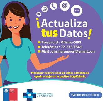 Hospital de Graneros llama a la comunidad a actualizar sus datos de contacto