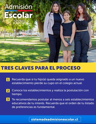 Comienzan postulaciones para el Sistema de Admisión Escolar 2026 (SAE)