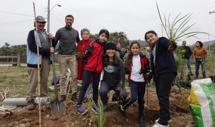 Jornada comunitaria de arborización suma 100 árboles nativos al Parque Urbano de Rapel