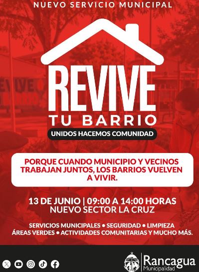 Municipalidad de Rancagua lanza “Revive Tu Barrio”, programa que llevará servicios, seguridad y recuperación de espacios públicos a distintos sectores de la comuna