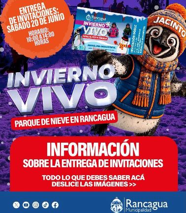 Este sábado se realizará la entrega de invitaciones para “Invierno Vivo”, el Parque de Nieve en Rancagua
